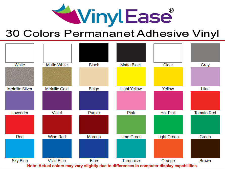Details about 90 Sheets 12 in x 12 in Permanent Sign Craft Vinyl UPick from  30 Colors V0103