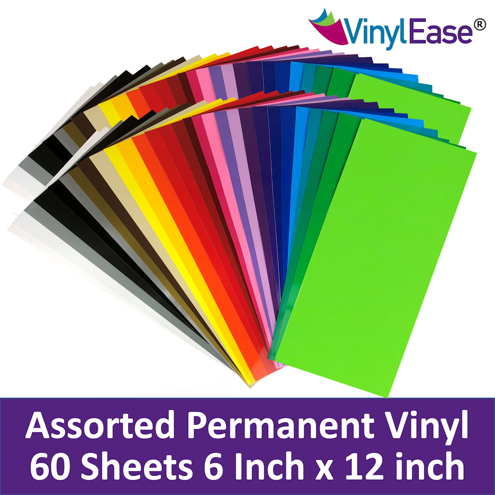 60 Sheets 12 in x 6 in Permanent Craft Vinyl for Cricut LIKE Major